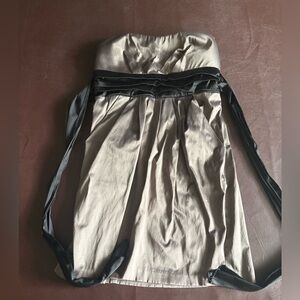 Strapless Metallic Sheen Dress with Black Sash  💥buy 2 get 1 free💥